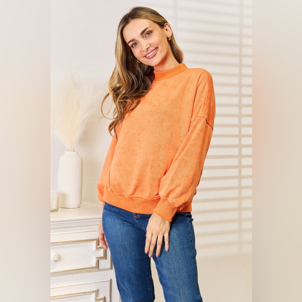 Basic Bae Round Neck Dropped Shoulder Sweatshirt